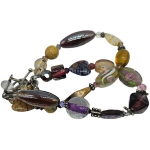 Art Glass Beaded Bracelet 2 Strand